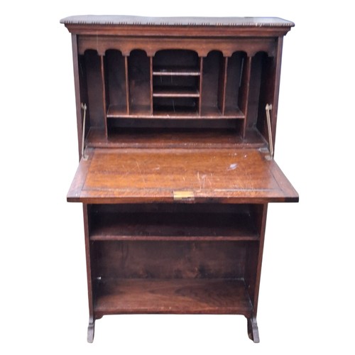 89 - A VINTAGE NARROW OAK DESK
