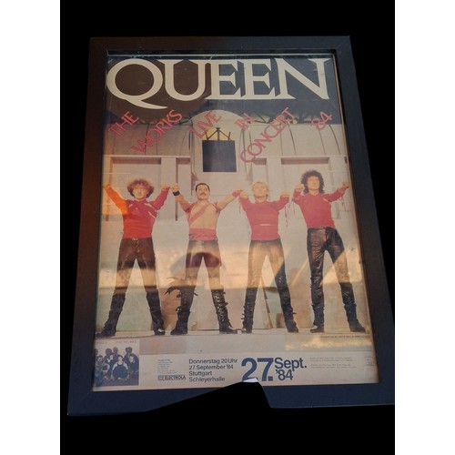 98 - AN ORIGINAL FRAMED QUEEN POSTER AND A DAVID BOWIE POSTER