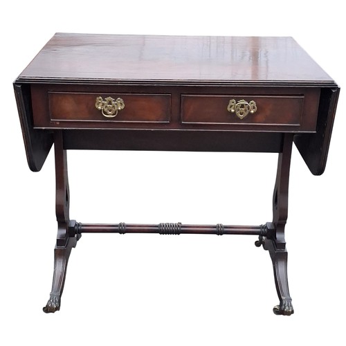 105 - A MAHOGANY SOFA TABLE