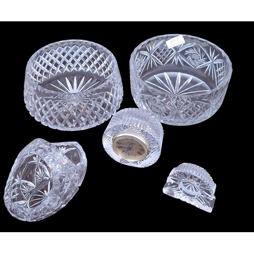 111 - 5 PIECE LOT OF NAMED CRYSTAL- TYRONE, CAVAN AND THE LIKES