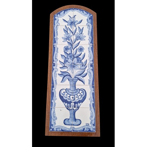 67 - A PORTUGUESE HAND PAINTED TILE MURAL SIGNED BY THE ARTIST