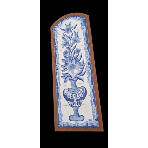 67 - A PORTUGUESE HAND PAINTED TILE MURAL SIGNED BY THE ARTIST