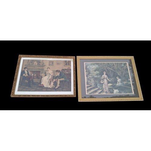 74 - 2 GILT FRAMED PRINTS WITH GEORGIAN SCENES