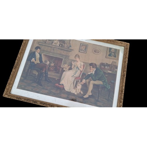 74 - 2 GILT FRAMED PRINTS WITH GEORGIAN SCENES