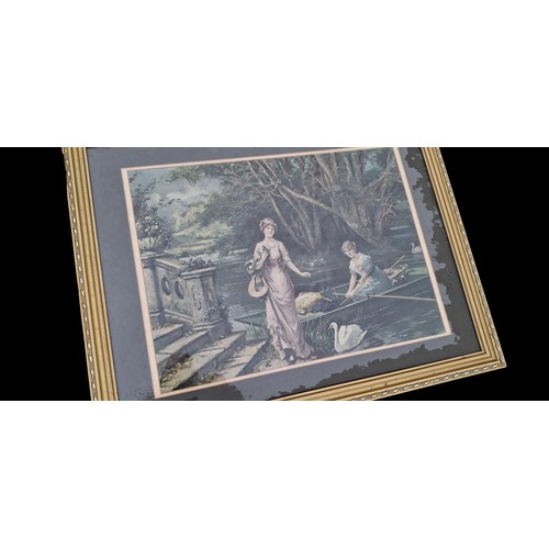 74 - 2 GILT FRAMED PRINTS WITH GEORGIAN SCENES