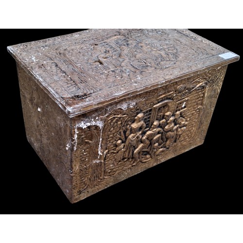 83 - A BRASS LOG BOX