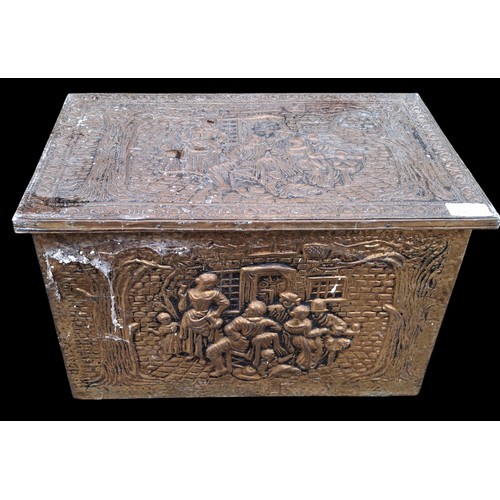 83 - A BRASS LOG BOX