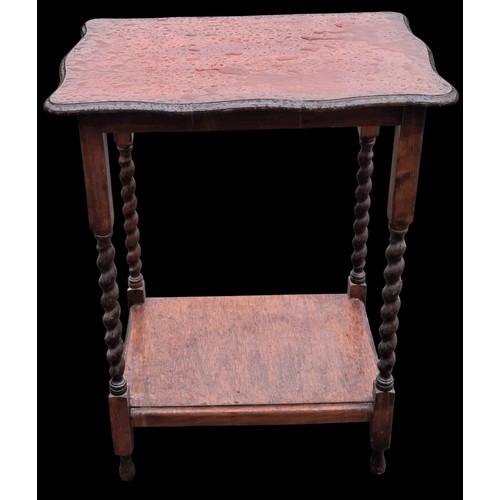 85 - A DARK OAK TWIST LEG TABLE
