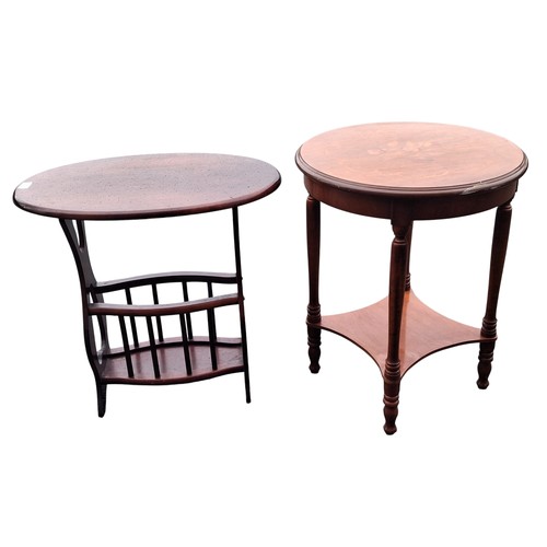 87 - MAGAZINE TABLE & ROUND OCCASIONAL TABLE