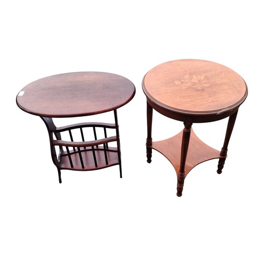 87 - MAGAZINE TABLE & ROUND OCCASIONAL TABLE