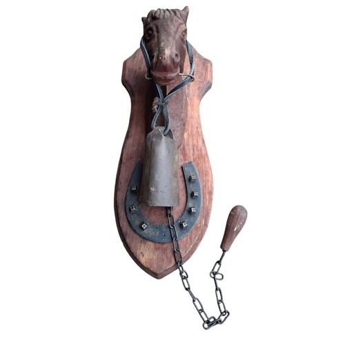 94 - AN EQUESTRIAN THEMED WALL MOUNTED BELL