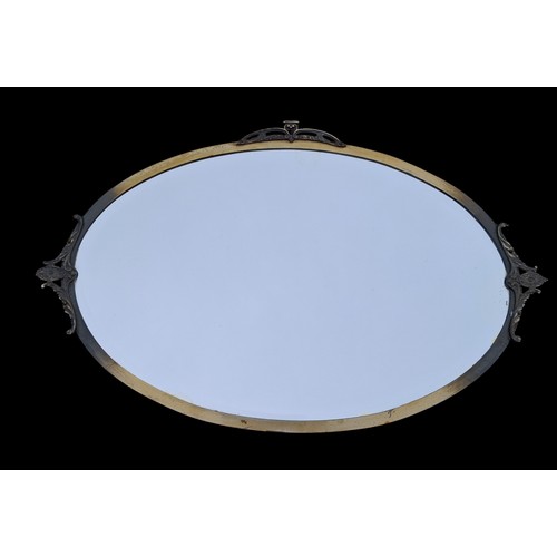 97 - A MID CENTURY BRASS FRAMED MIRROR