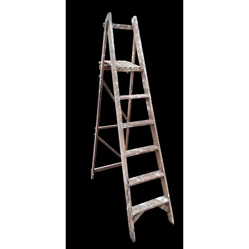 102 - A SET OF WOODEN STEP LADDERS