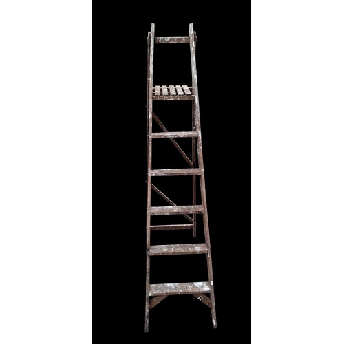 102 - A SET OF WOODEN STEP LADDERS