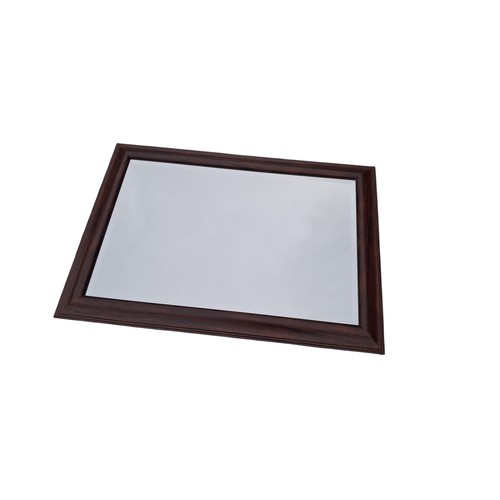 111 - A MAHOGANY MIRROR AND PRINT