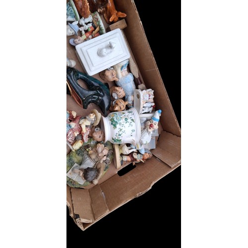 114 - A BOX OF MIXED COLLECTABLE CERAMICS
