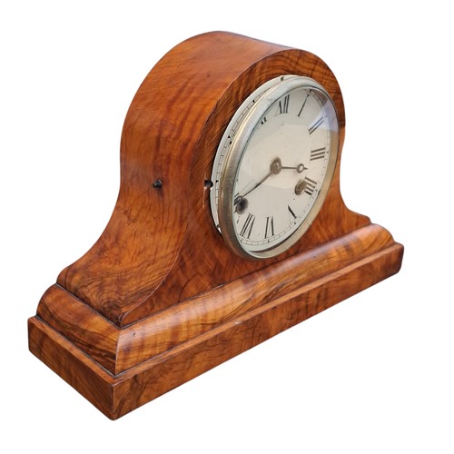 309 - A STUNNING WALNUT MANTLE CLOCK