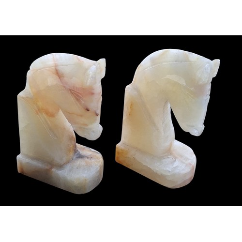 318 - 2 MARBLE HORSE BOOKENDS