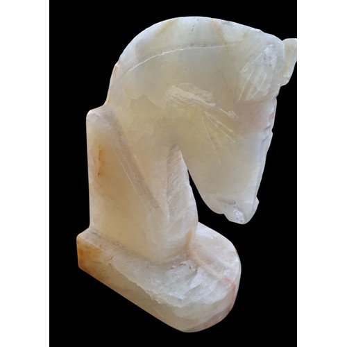 318 - 2 MARBLE HORSE BOOKENDS