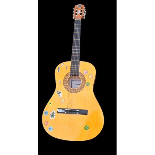 324 - A 3/4 SIZE GUITAR IN CASE (MARKERS NAME ON INSIDE)