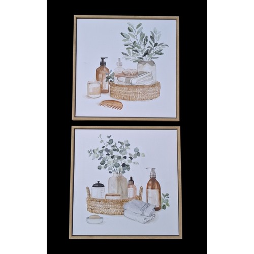 341 - A PAIR NEW STILL LIFE HAND FINISHED CANVAS