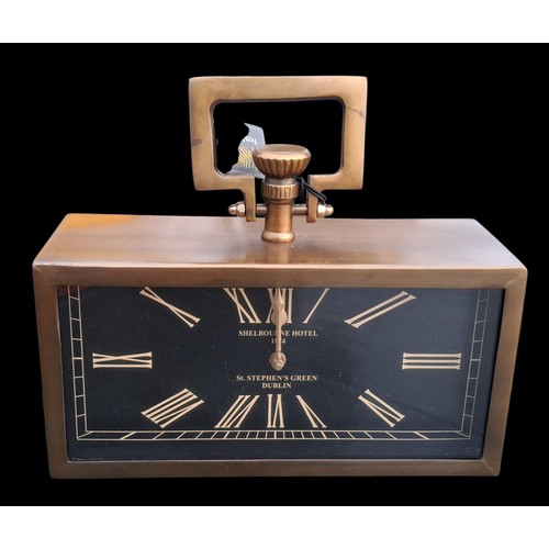 343 - A NEW BRONZE EFFECT DUBLIN MANTLE CLOCK