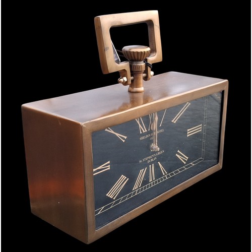 343 - A NEW BRONZE EFFECT DUBLIN MANTLE CLOCK