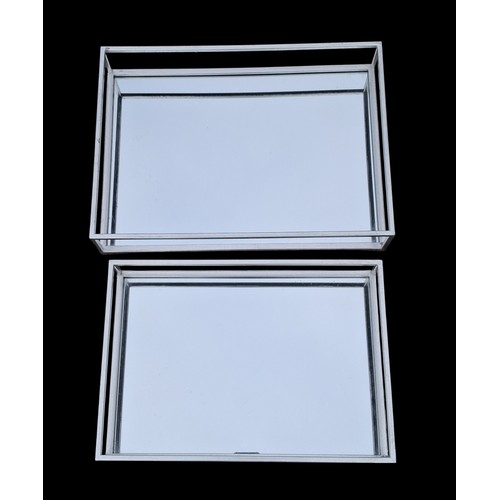 344 - 2 NEW GRADUATED MIRRORED TRAYS