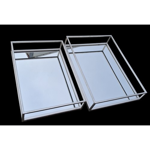 344 - 2 NEW GRADUATED MIRRORED TRAYS
