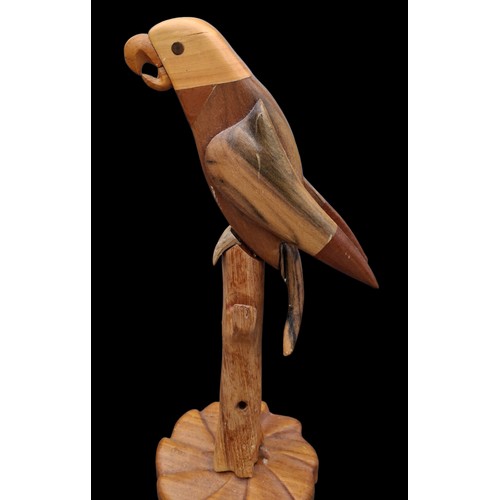 353 - A WOODEN PARROT ORNAMENT