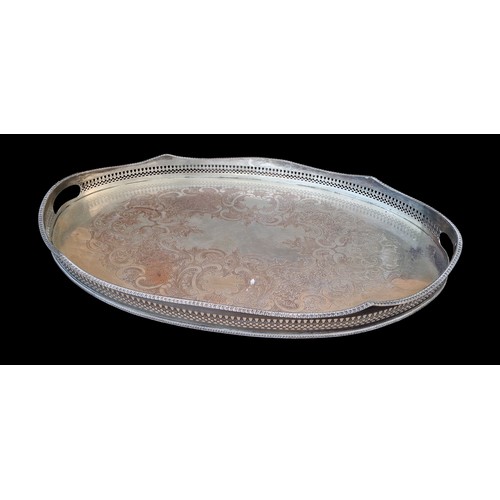 78 - 2 SILVER PLATE TRAYS LARGEST IS 24