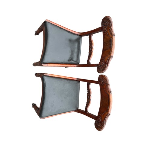 137 - A PAIR OF HEAVILY CARVED GEORGIAN SIDE CHAIRS