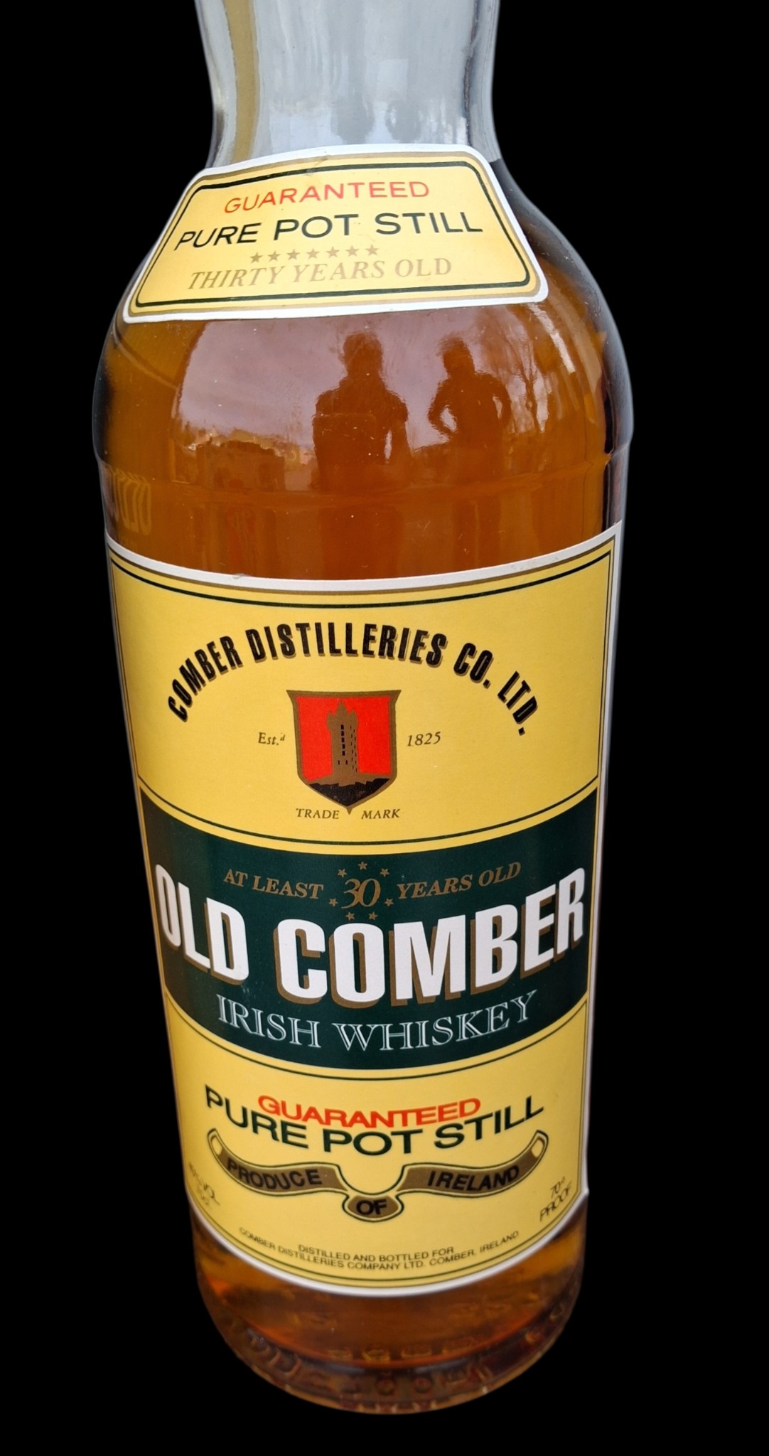 OLD COMBER IRISH WHISKEY PURE POT STILL, 30 YR OLD BOXED AND SEALED