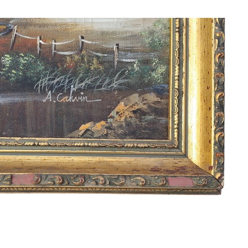 85 - AN OIL ON CANVAS FRAMED 