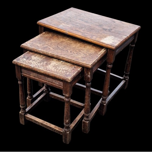 100 - A MAHOGANY NEST OF TABLES