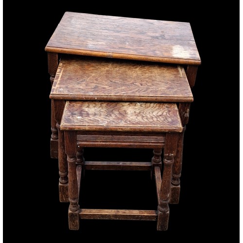 100 - A MAHOGANY NEST OF TABLES