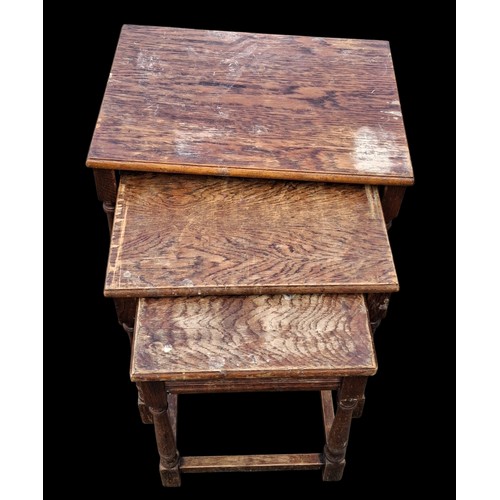 100 - A MAHOGANY NEST OF TABLES