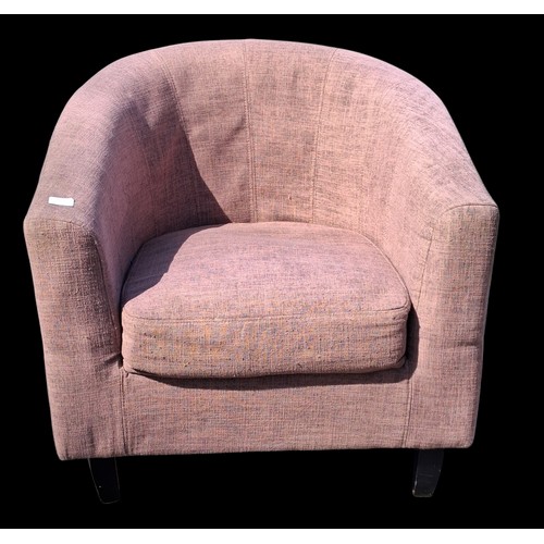 118 - A FABRIC TUB CHAIR
