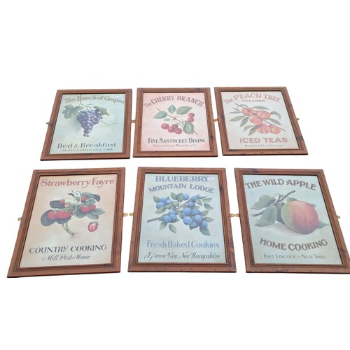 81 - A SET OF GOOD QUALITY AMERICAN ADVERTISING PRINTS IN PINE FRAMES
