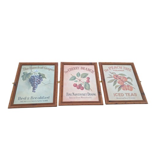 81 - A SET OF GOOD QUALITY AMERICAN ADVERTISING PRINTS IN PINE FRAMES