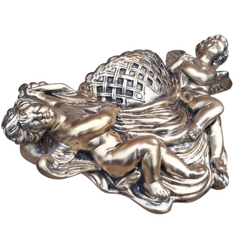 97 - A GILT CHERUB WALL POCKET