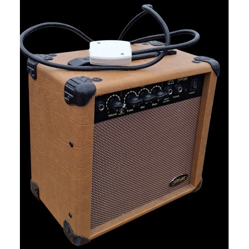 120 - A STAGG GUITAR AMP IN BROWN LEATHER R