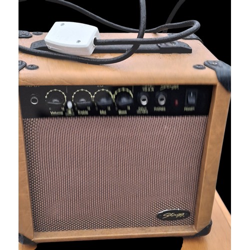 120 - A STAGG GUITAR AMP IN BROWN LEATHER R