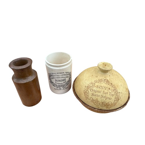 DUNDEE MARMALADE STONEWARE JAR, BANTS ORIGINAL HOT TOP BUTTER SOFTNER ...