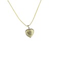 A ROLLED GOLD HEART LOCKET ON MATCHING CHAIN