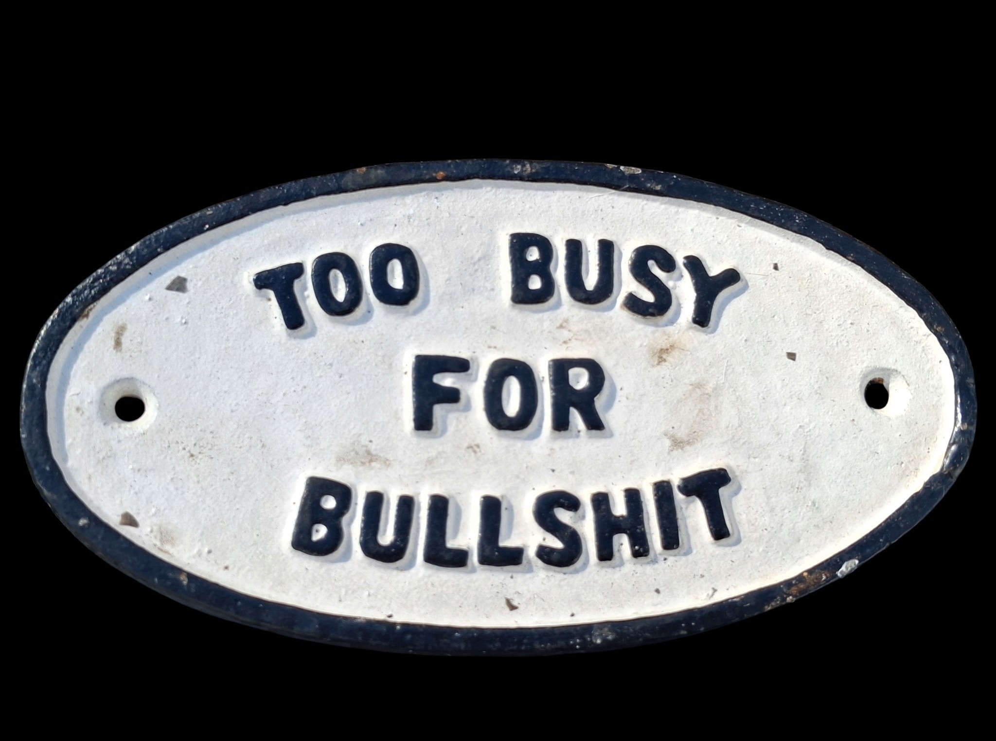 A NOVELTY CAST IRON SIGN