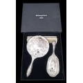 A QUALITY BOXED PLATED DRESSING TABLE SET