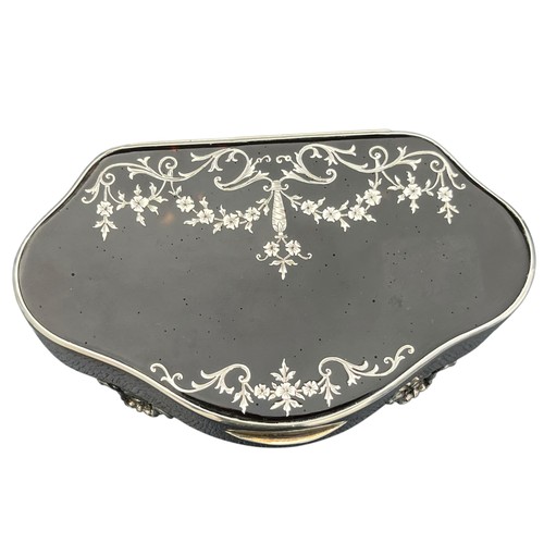 A SPECTULAR BIRMINGHAM SILVER ORNATE BOX SET TORTOISE SHELL OF ...