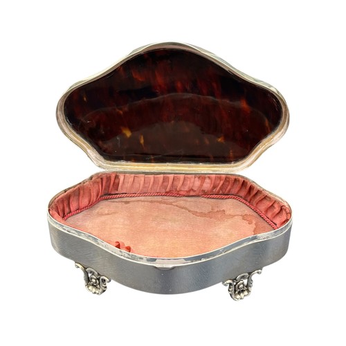 A SPECTULAR BIRMINGHAM SILVER ORNATE BOX SET TORTOISE SHELL OF ...