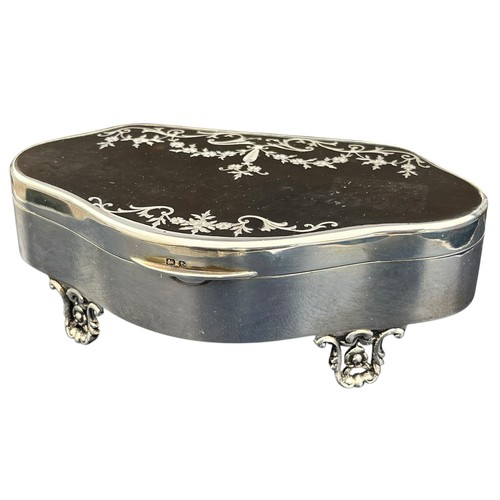 A SPECTULAR BIRMINGHAM SILVER ORNATE BOX SET TORTOISE SHELL OF ...